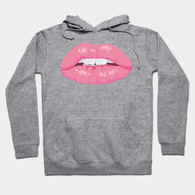 Funny Woman Mouth and Pink Lips Hoodie by Redmart